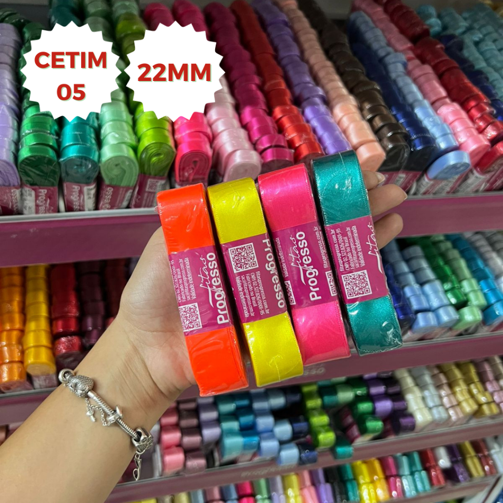 Fita Cetim Nº5 22mm 10 metros - Fitas Progresso - Melhor preço você ...