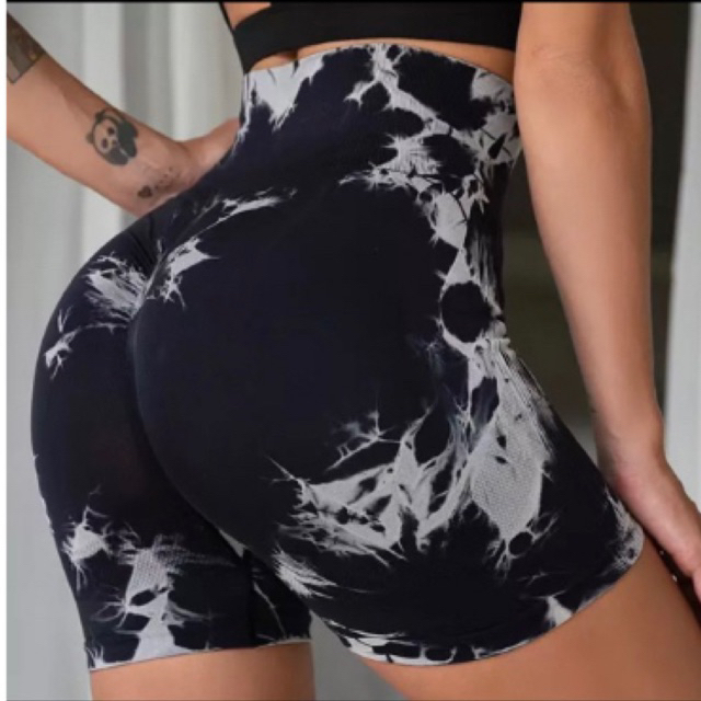 Tie-Dye Legging Shorts Feminino Suplex Cintura Alta Levanta Bumbum Fitness Yoga Calça Esportiva Ginástica Mulheres conjunto academia legging academia