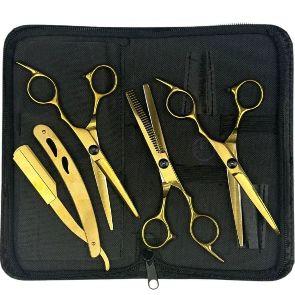 Kit 3 Tesouras Profissionais (604386) Barbeiro Fio Navalha