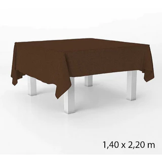 Toalha de Mesa Lisa Para Festas Retangular 140x220cm Marrom