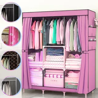 Guarda Roupa Dobrável Organizador De Roupas Portátil com Ziper Armário de Roupa Multifuncional