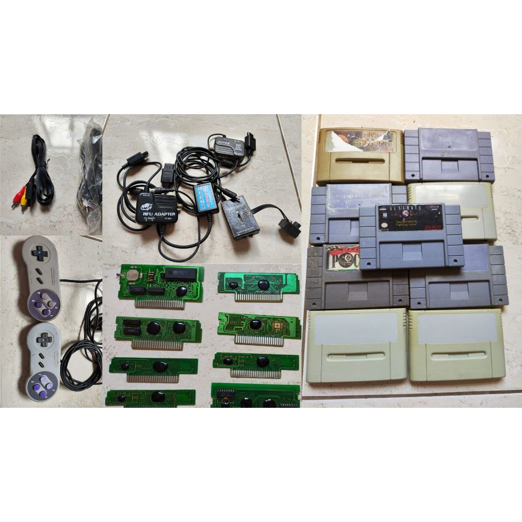 Lote acessórios video game antigo SNES Jogos fonte cabo controle Atari PSP XBOX Master system LEIA O ANUNCIO