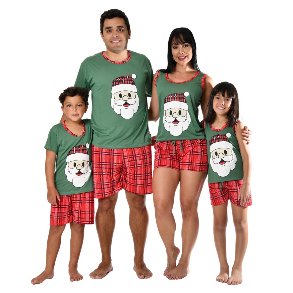 Kit Pijama Natal Familia Tal Pai Tal Filho & Tal Mãe Tal Filha Estampas ...