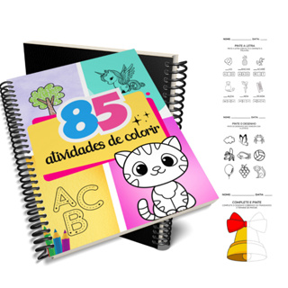 Caderno Atividades para Colorir Infantil - Apostila impressa e colorida