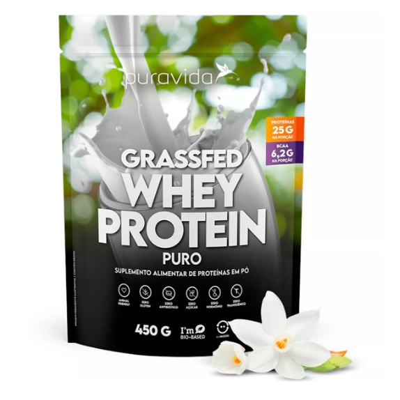 Grassfed Whey Protein Puravida Proteína Natural 450g