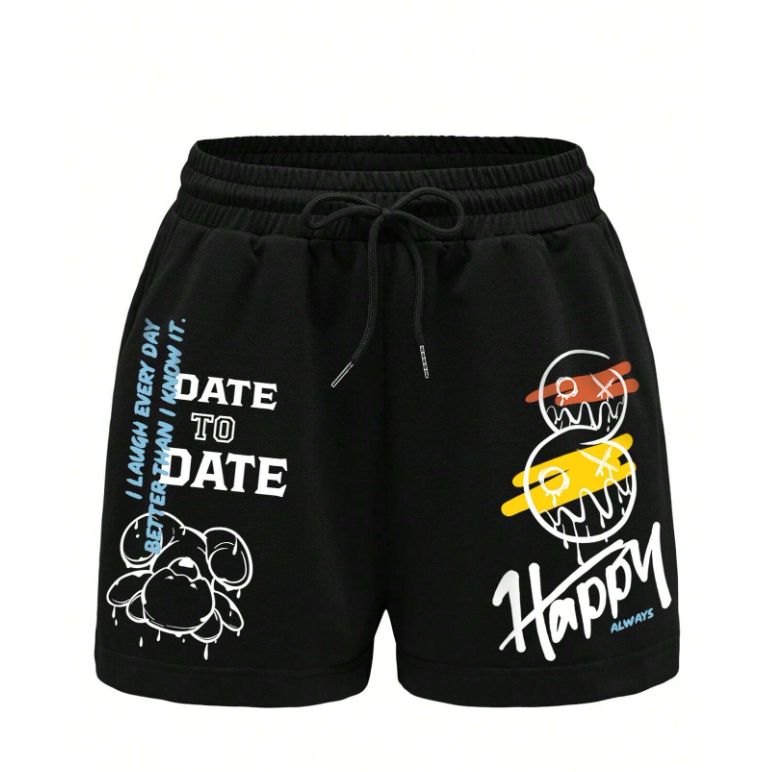 Shorts De Moletom Esportivo E Despojado Leve Confortavel Estampado Masculino