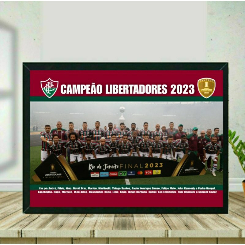 Placa Quadro Decorativo Pôster Fluminense Campeão Libertadores 2023 Decoração Futebol Fluzão Tricolor