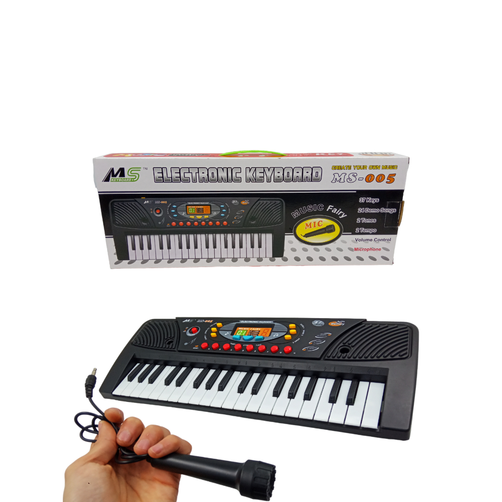 Queenser 61 teclas de música digital teclado eletrônico infantil piano  elétrico multifuncional para estudante de piano com função de microfone