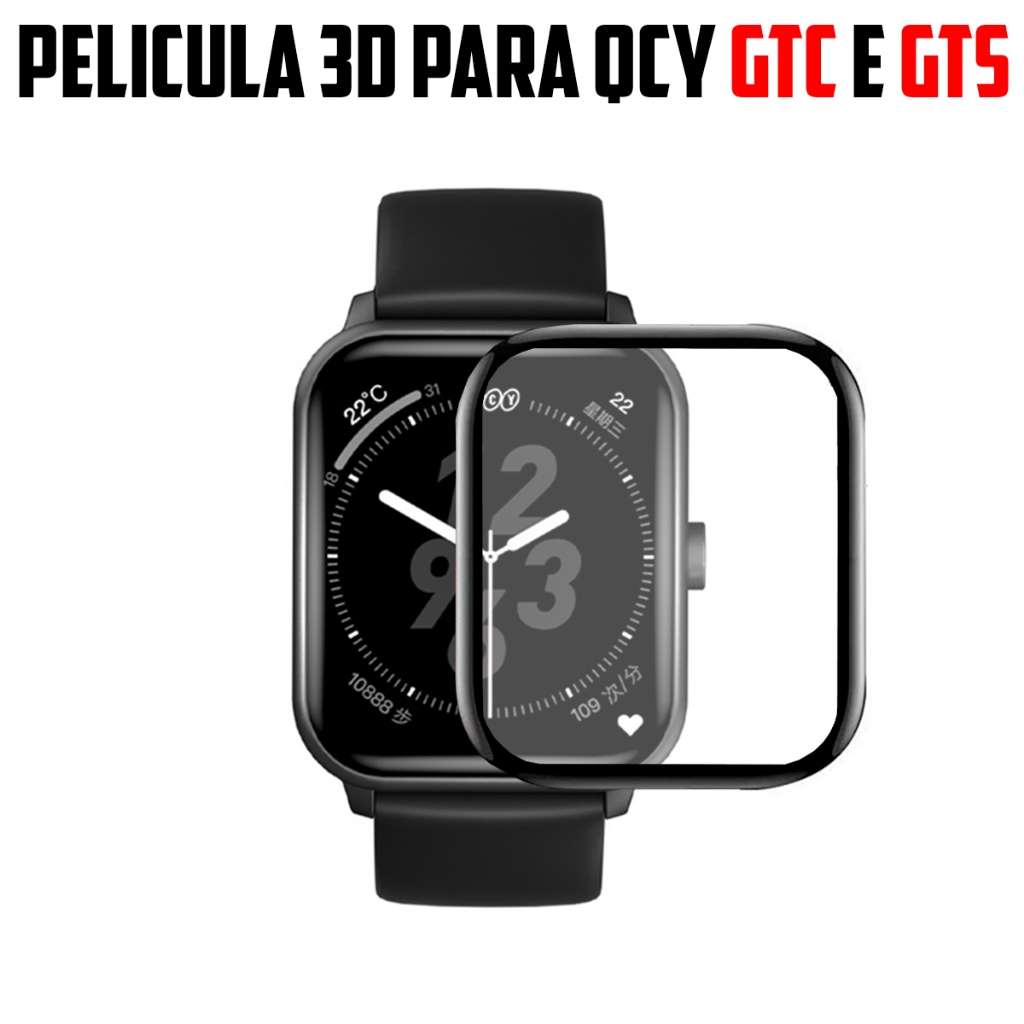 Pelicula 3D para QCY GTC e GTS super resistente película com borda 3d Protetora