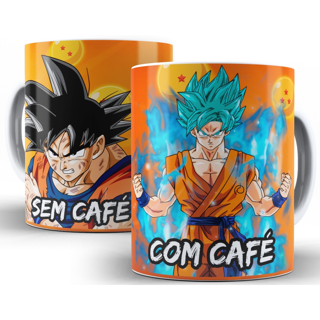 Caneca Goku Dragon Ball Com Café Sem Café - Promoção 325 Ml