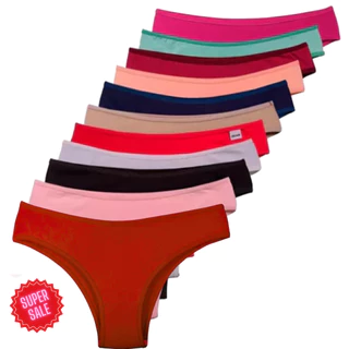 Kit 10 Calcinhas Conforto Calcinha Lingerie Microfibra Lisa/Estampada