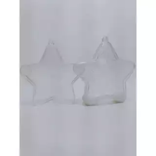 80 ESTRELAS de acrílico natalina Natal com Glitter PRATA e Neve Estrelas de natal Enfeites de Arvore Art Milly