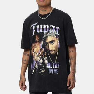 Camiseta De Algodão Oversized Tupac Cantor Tendencia Rapper