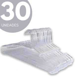Kit 30 Cabides infantil Acrilico transparente Reforçado organizador para  guarda roupa de bebe