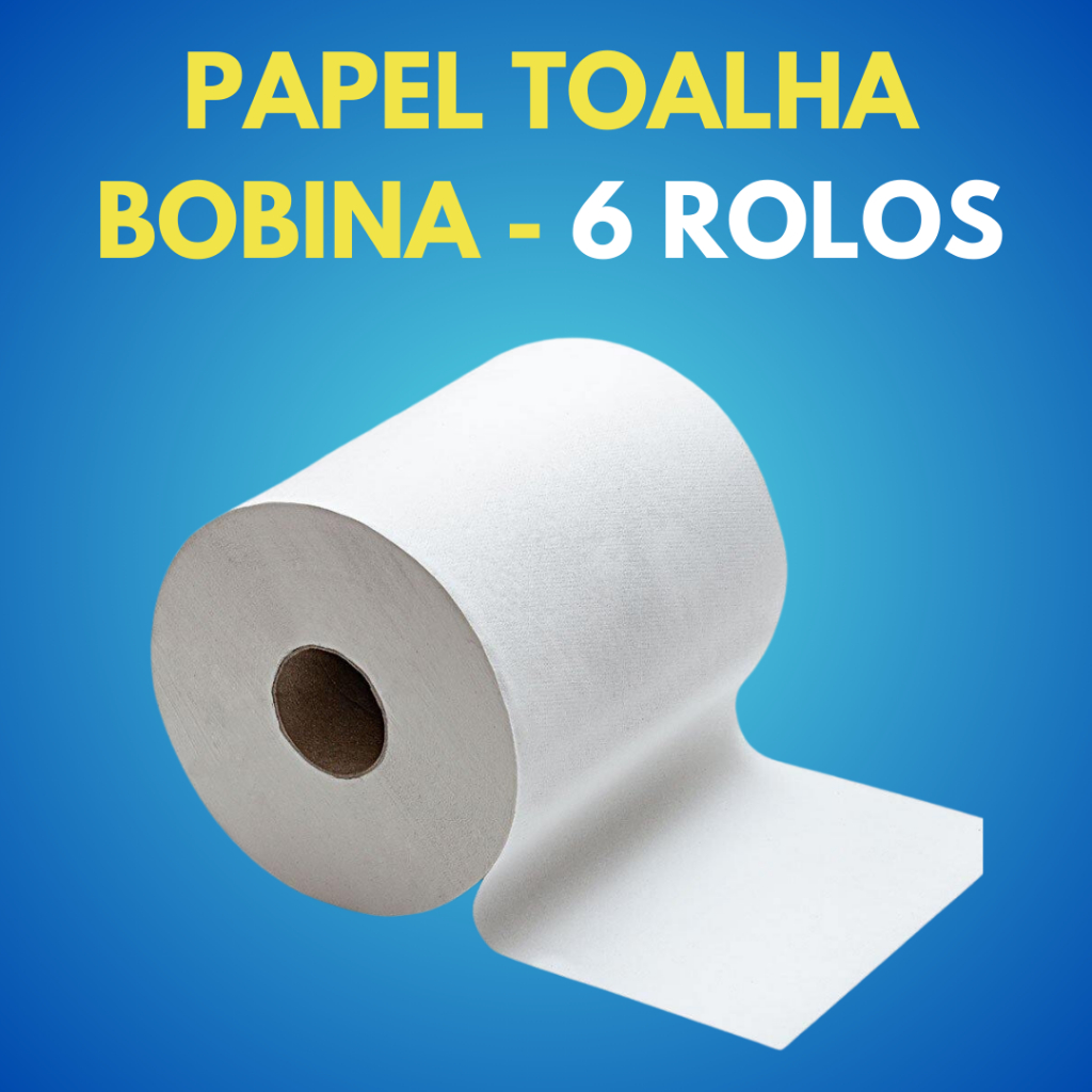 Papel Toalha Em Bobina 100% Celulose 6 Rolos 200M Convert