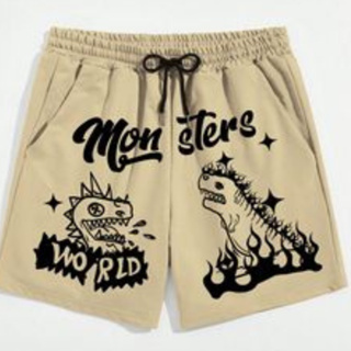 Shorts De Moletom Estampado Monsters World Nova Tendencia