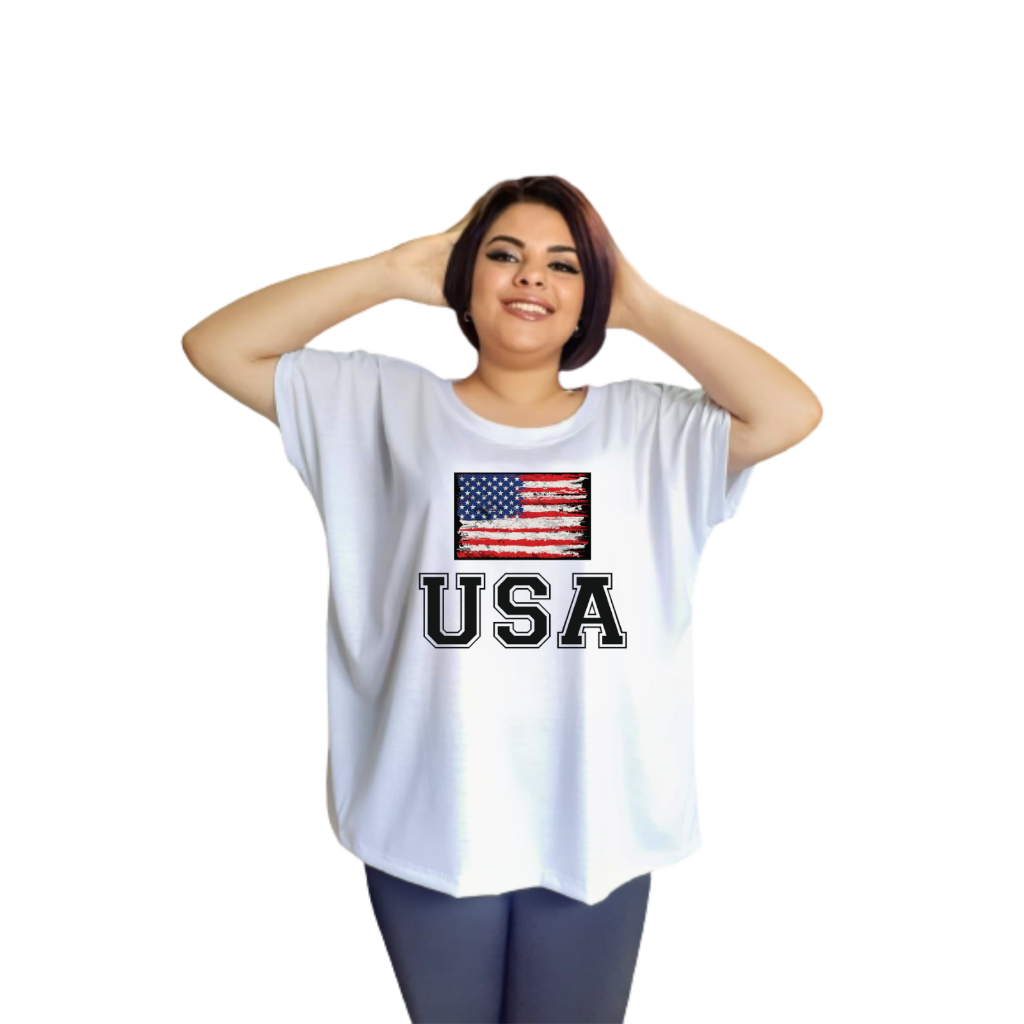 Camiseta Brasil Feminina Bandeira America blusa em Promoção na