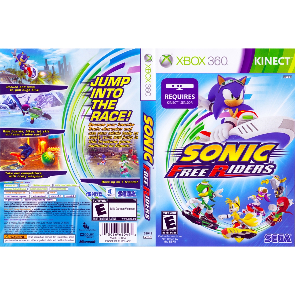 Jg. Sonic Free Riders P/ XBOX360 (LTU/LT/JTAG/RGH) | Shopee Brasil