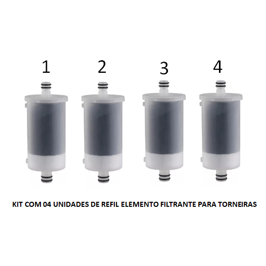 Refil Universal para Filtro de Torneira, kit com 4 unidades de Refil ...