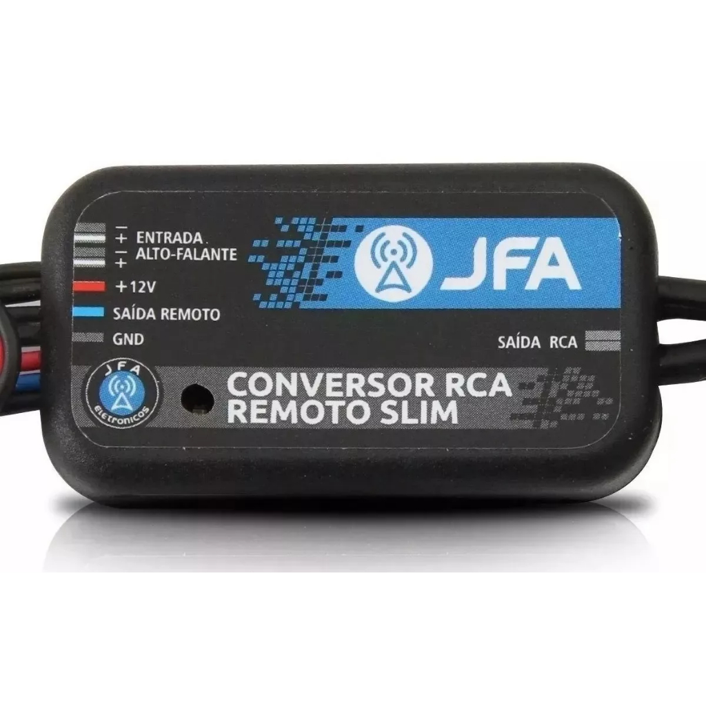 Conversor Fio Para Rca Remoto Slim 12v Jfa Automotivo Cd Dvd