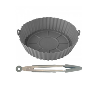 Kit Forma Redonda E Pegador Para Fritadeira Elétrica Air Fryer 20cm