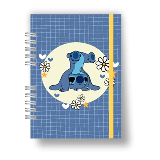 Caderno Sketchbook - Caderno Stitch Fofo, Personalizado, Com nome