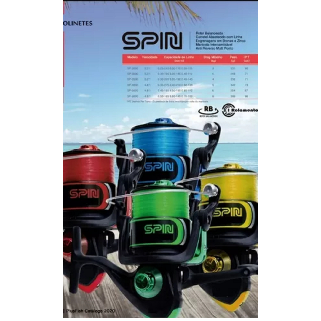 Molinete Plusfish Spin 1000 Drag 3kg Com Linha Barato E Bom | Shopee Brasil
