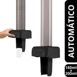 Dispenser Porta Copo Descartável 200ml de Parede Automatico Nobre - Preto
