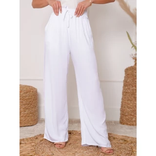 calca pantalona branca forrada