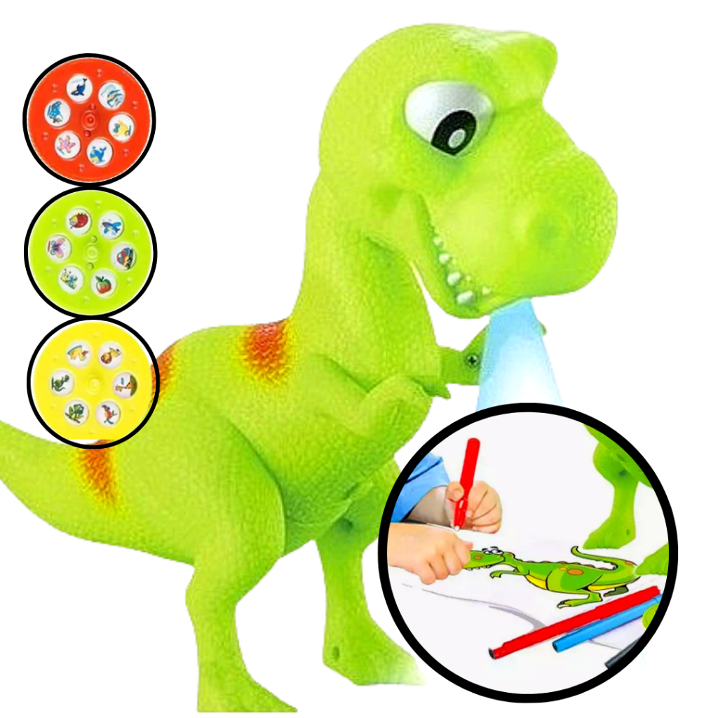 Mesinha Projetor de Desenhos Infantil Dinossauro Triceratops 34