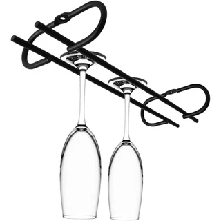 Suporte Para Armário Suspenso Porta Taças de Vinho Pendurar Organizador Armário Cor Preto Cor Branco