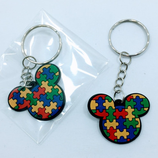 Chaveiro Autismo Mickey Emborrachado 5 Unidades