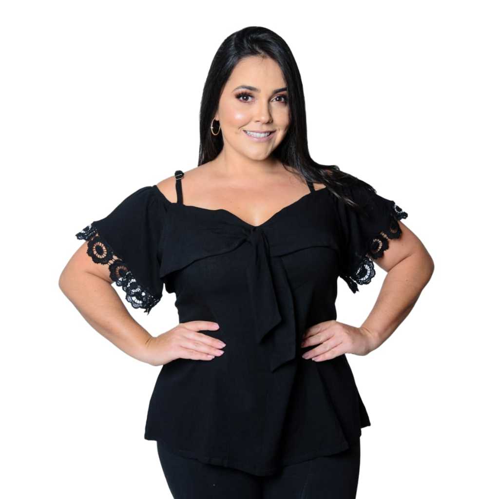 Bata preta hot sale plus size