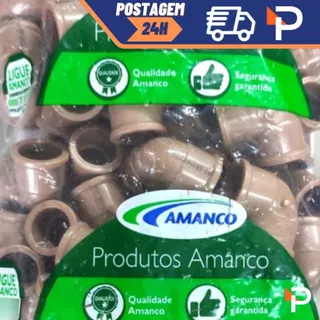 Joelho Cotovelho 90 25mm soldável Marrom Amanco
