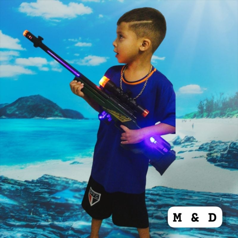 Metralhadora Fuzil Ak-47 Cosplay Com Som Luz E Vibra Barato