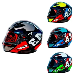 Capacete Moto Fechado Fw3 Gtx 43 Óculos Interno Várias Cores