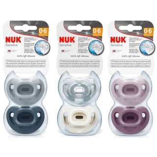 Kit 2 Chupetas Sensitive Soft Fashion 100% Silicone Oral Fit S1 NUK 0 a 6 Meses