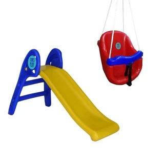 Escorregador Baby 2 Degraus + Balanço Bebê Kit Infantil Até 4 anos