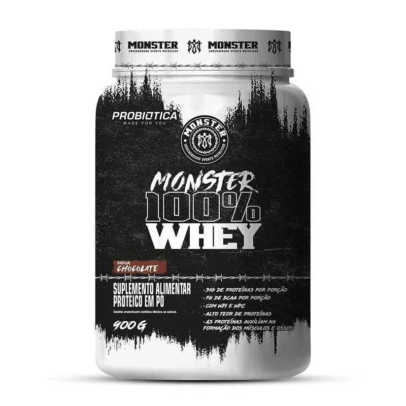 Whey 100% Pote 900g Monster - Probiotica