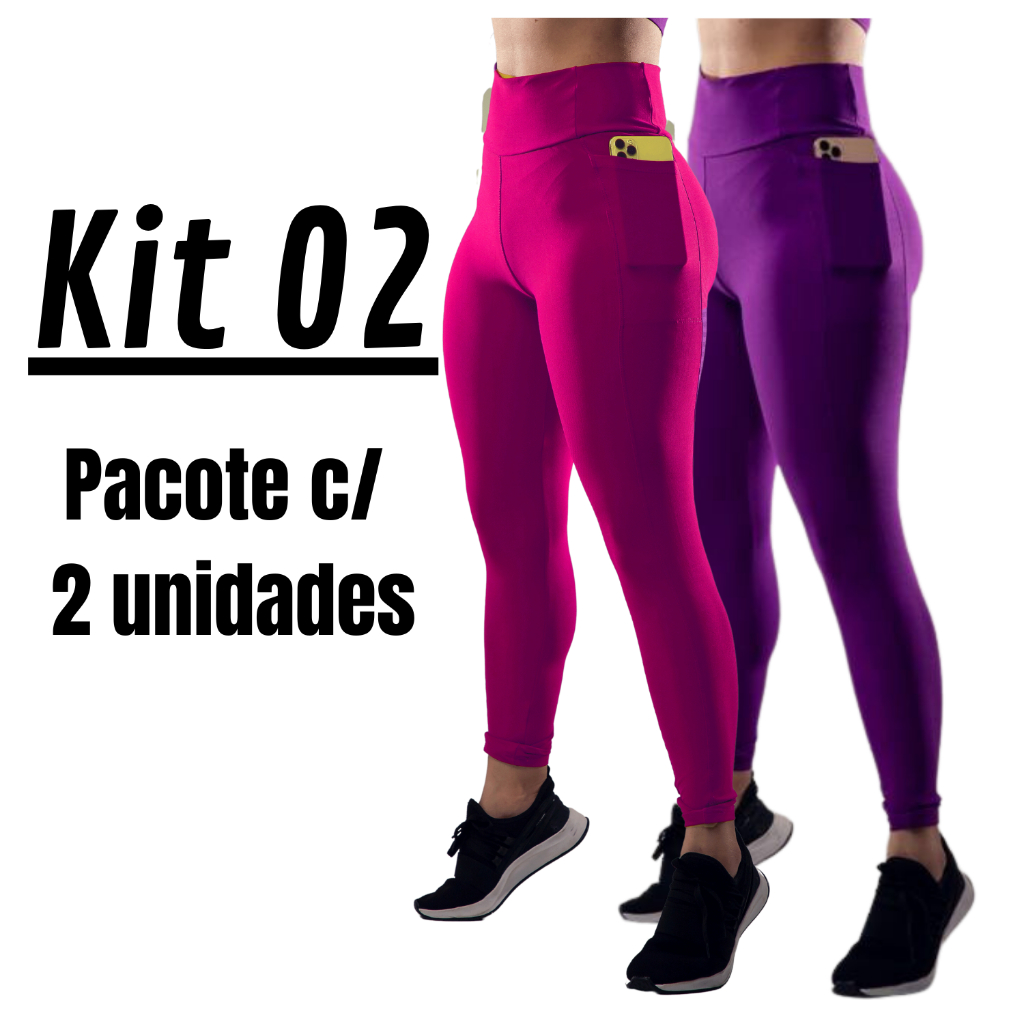 Kit C/ 3 Calças Leg 3d Poliamida Legging Feminina Fit Barato