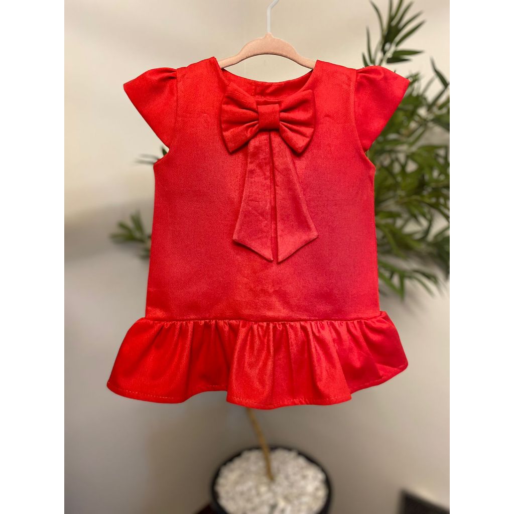 Vestido fashion trapezio vermelho