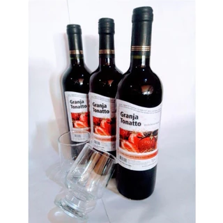 Kit 3 Vinho Granja Tonatto Tinto Suave Cooler Morango 750 ML