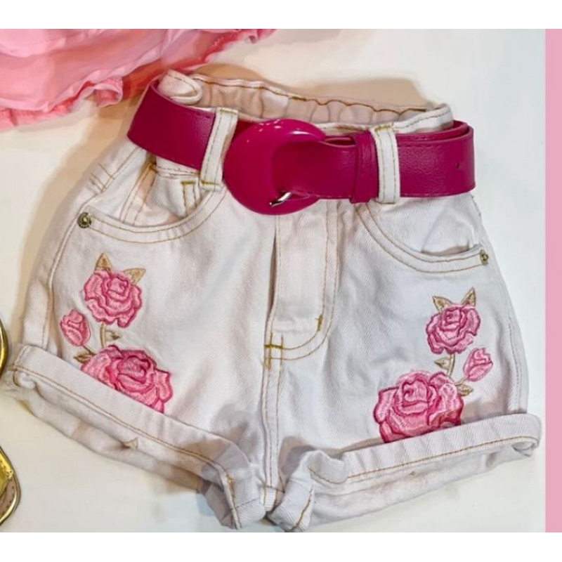 Short Jeans Menina Blogueirinha Roupa Infantil Mini Diva Presente Modinha Verão Fashion Botões 2859