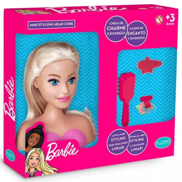 Pupee Barbie Styling Head Faces, Rosa, Busto, 14 peças