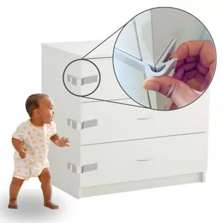Kit Trava de Gaveta Cômoda escrivaninha Segurança Protetor Proteção Infantil Bebe Criança Segura