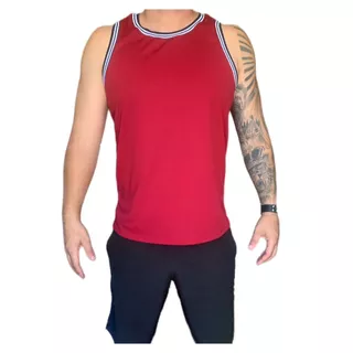 CAMISETA REGATA PARA ACADEMIA DRY-FIT UNISSEX VERMELHA