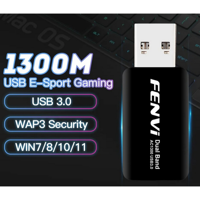 Adaptador fenvi original wifi usb dual band 2 4 e 5ghz 1300mbps ac 5g