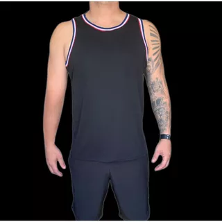CAMISETA REGATA PARA ACADEMIA DRY FIT UNISSEX PRETA