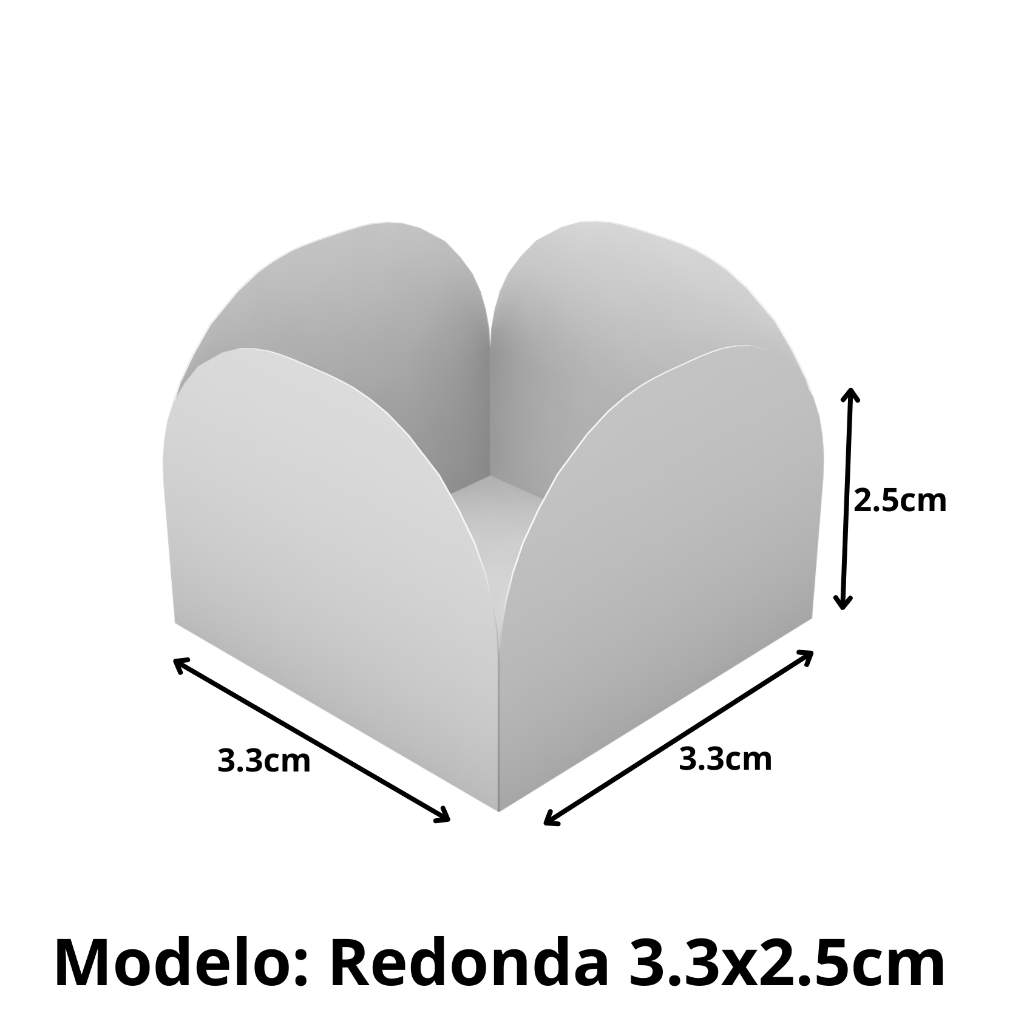 1.000 Forminhas 4 Pétalas Branca ou Kraft 3,3x3,3x2,5cm