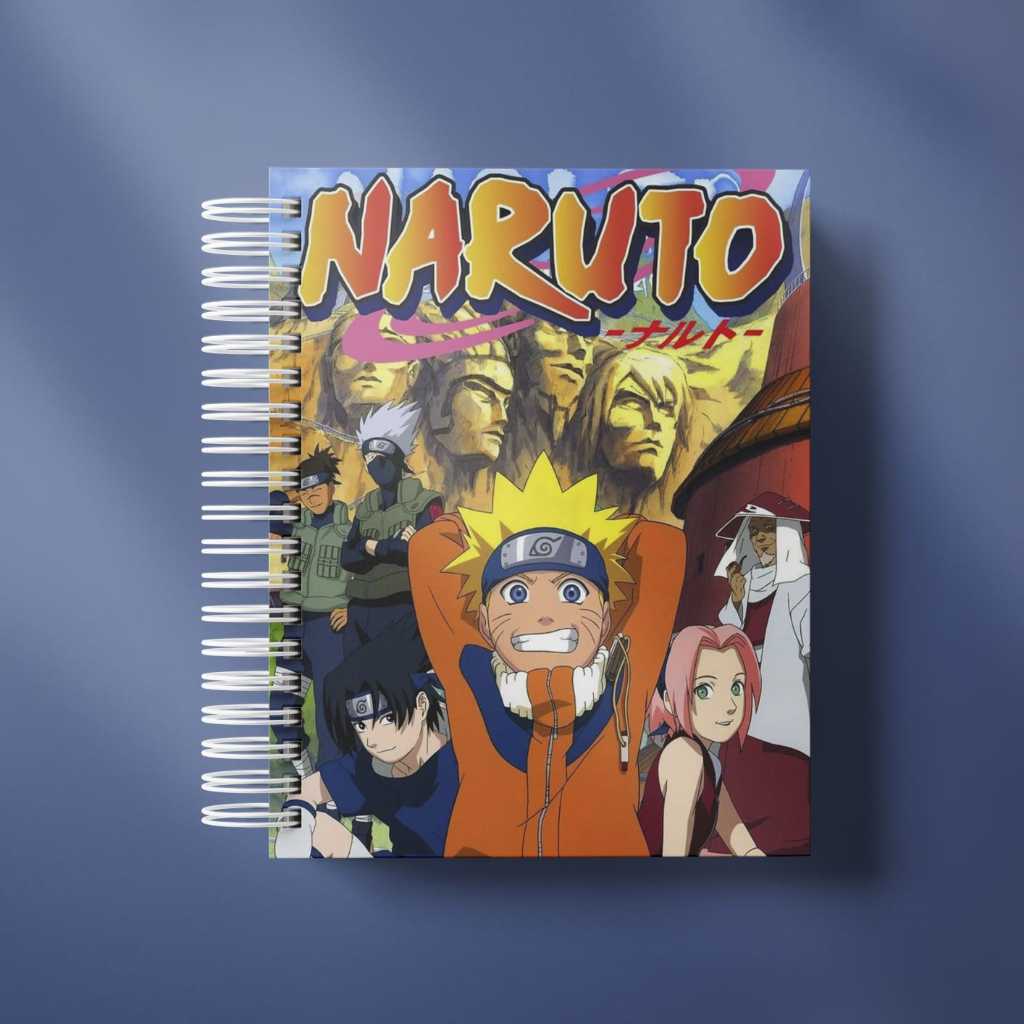 CADERNO ANOTAÇÕES KRAFT TIPO MOLESKINE 10X14 NARUTO KAKASHI SAKURA